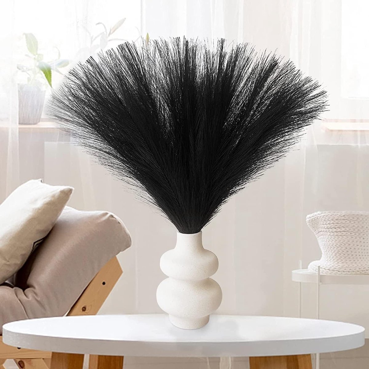 30 Stuks Gedroogd Pampasgras - Fluffy Decoratieve Bloemen voor Boho Interieur, Droogbloemen Versiering en Natuurlijke Decoratie