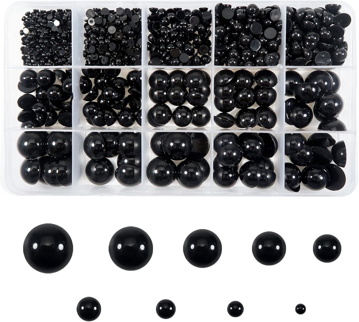 Ogen 3 tot 16 mm Zwarte Platte Achterkant Cabochon Amigurumi Ogen voor Gehaakte Dieren Marionet Poppen