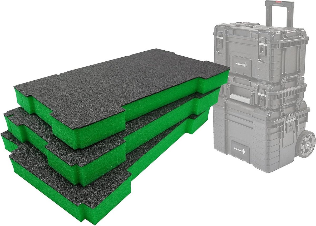 Schuiminzetstukken voor Magnusson Site System Toolbox - Groen 50mm - 3-Pack Gereedschapsorganizer