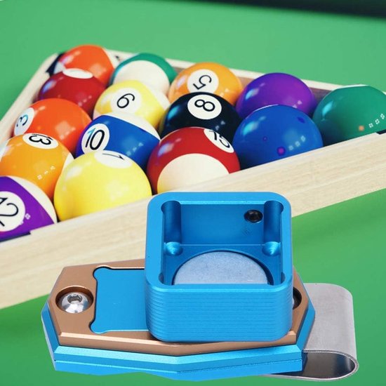 Biljartkeu Krijt Houder - Snooker Krijt Carrier - Biljart Onderhoud - Vaste Clip - Zakformaat - Blauw — afbeelding 3