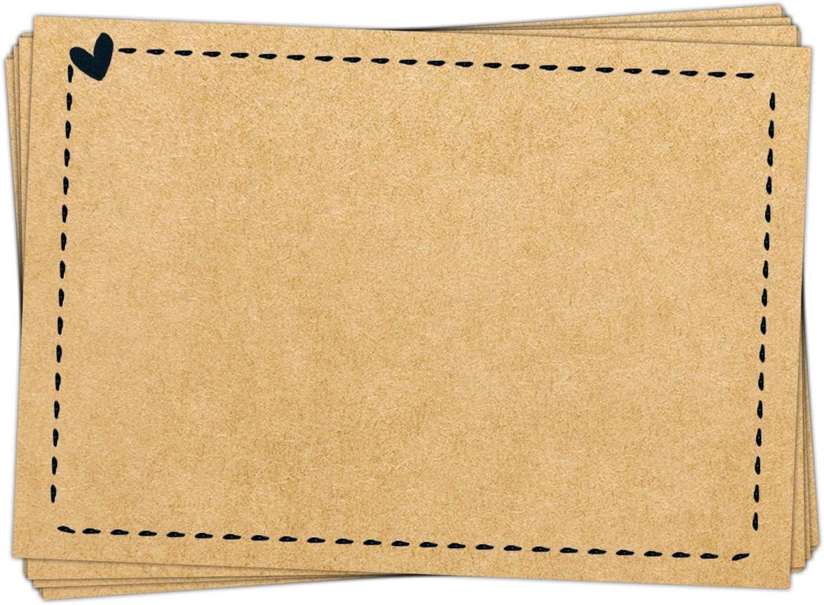 Etiketten om op te schrijven - Labels Naamstickers - Organiseren en Decoreren - Kraftpapier look - 7.3 x 5 cm