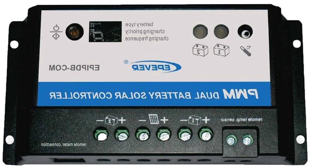 20A Dual/Duo Batterij Solar Laadregelaar 12V/24V met LED Indicatie voor Camper, Caravan en Boot