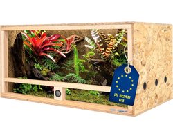 Houten Terrarium 100x60x50cm met Zijventilatie en Hygrometer voor Reptielen en Slangen