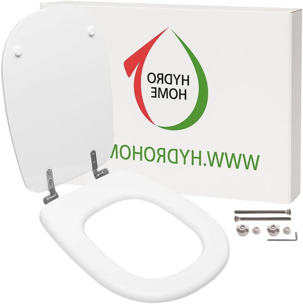 Toiletbril - WC Deksel - Badkamer Vernieuwen - Hout met Harslaag - 40-46 cm Lengte - Wit