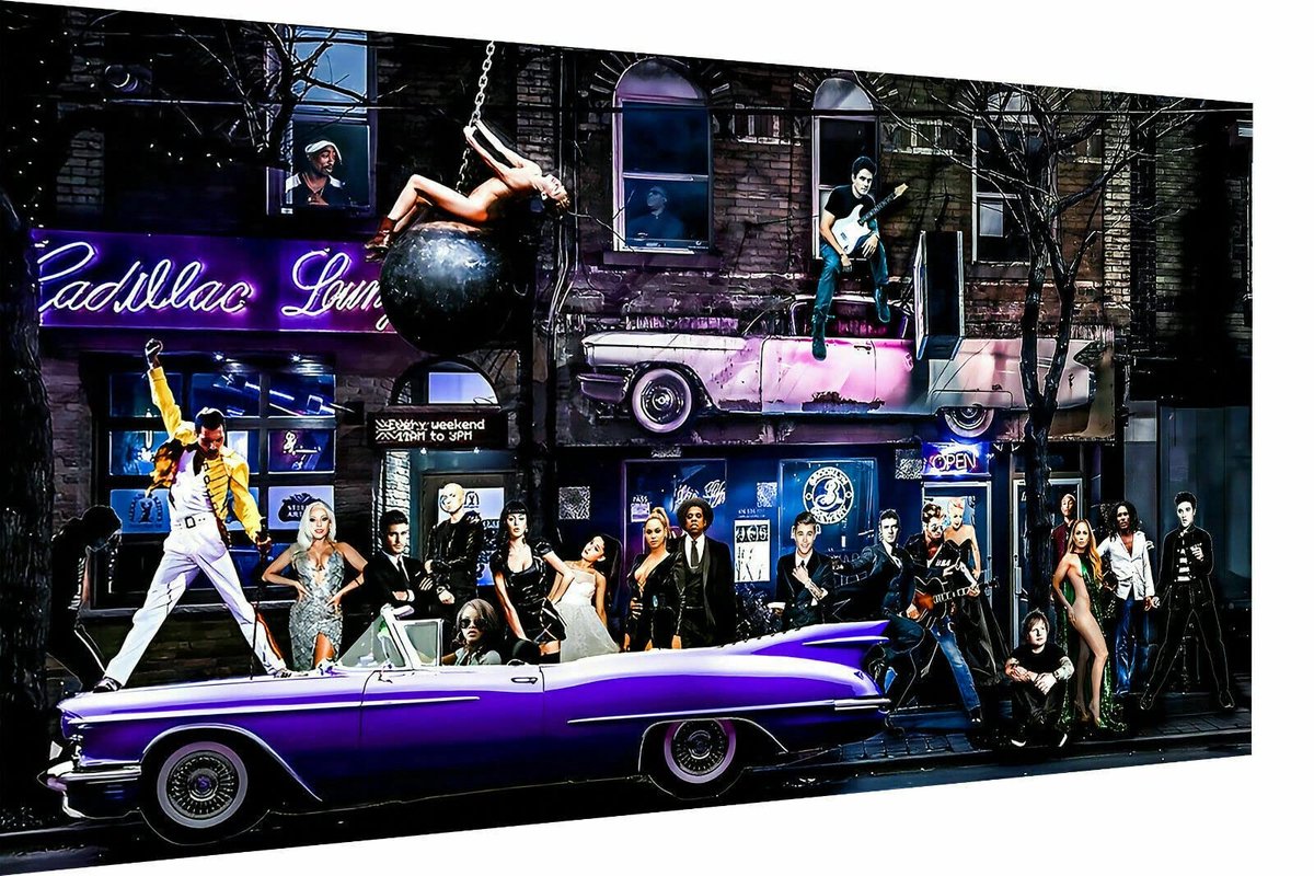 Canvas Art Stars Schilderij Muzikant Canvas 1-delig Hoogwaardige Kunstdruk Wandafbeeldingen - B8150, Grootte: 120 x 80 cm