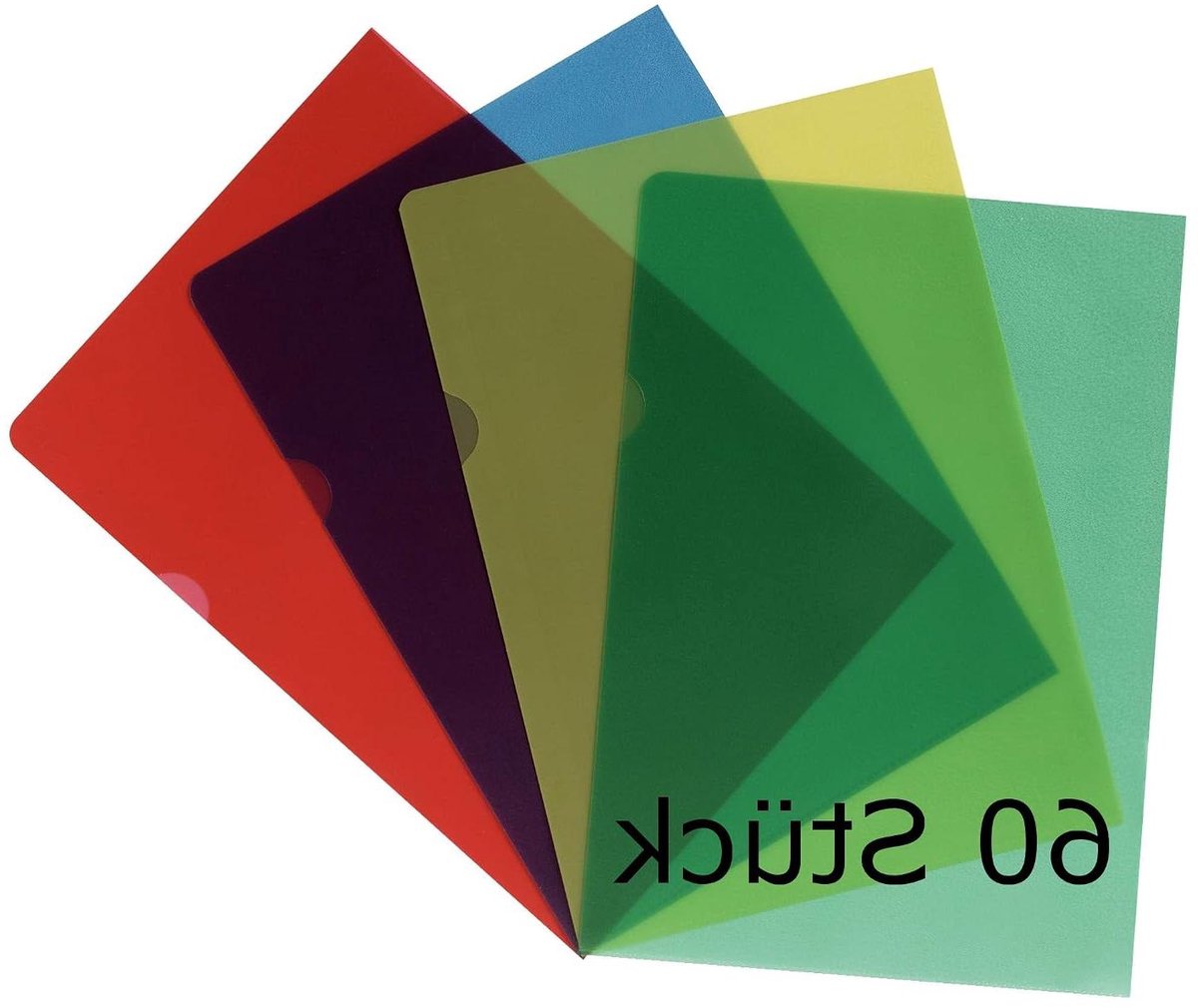 Papierhoezen A4 - Documenthoezen PP - Papier Organiseren - Generfd Oppervlak - 0115 mm dikte - Kleurrijk Gesorteerd