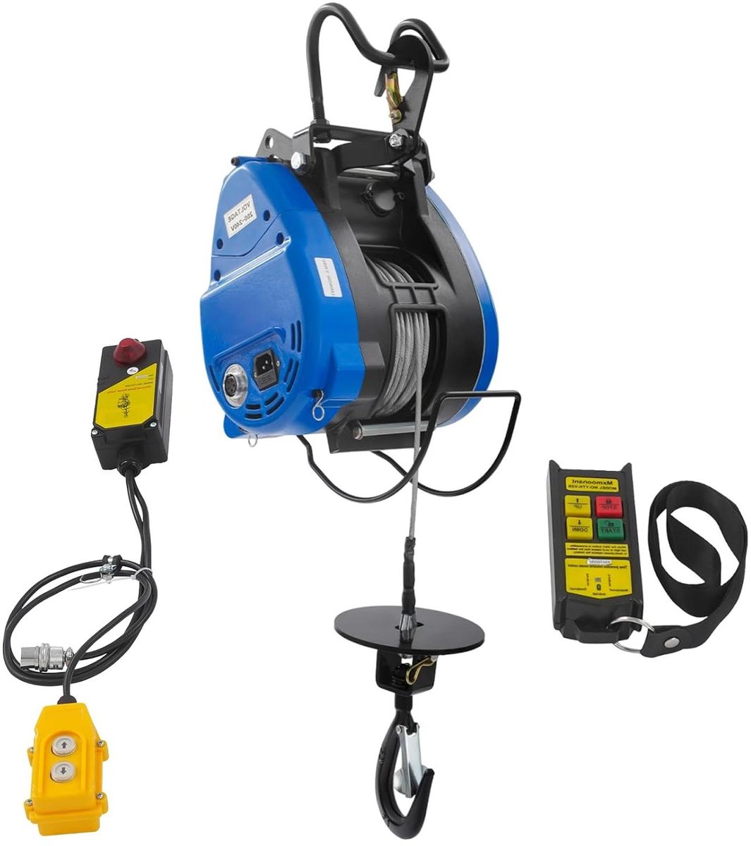 Elektrische Hefwerktuig - Takel Lier - Zware Lasten Verplaatsen - Draadloze Bediening - 250 kg Hefkracht - Blauw