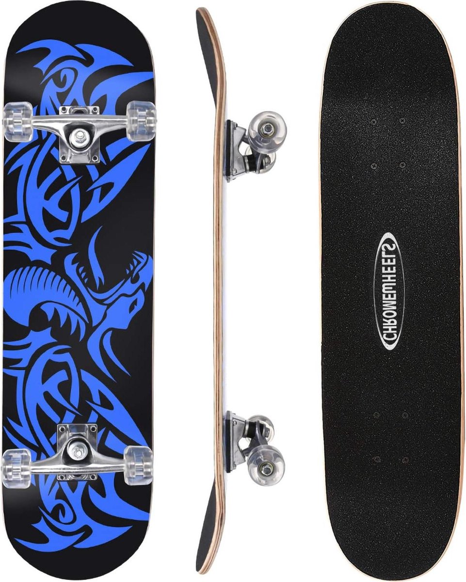 Cruiser Skateboard Longboard Skate Board Straatrijden en Tricks Dubbele Kick Concave 31 x 8 inch