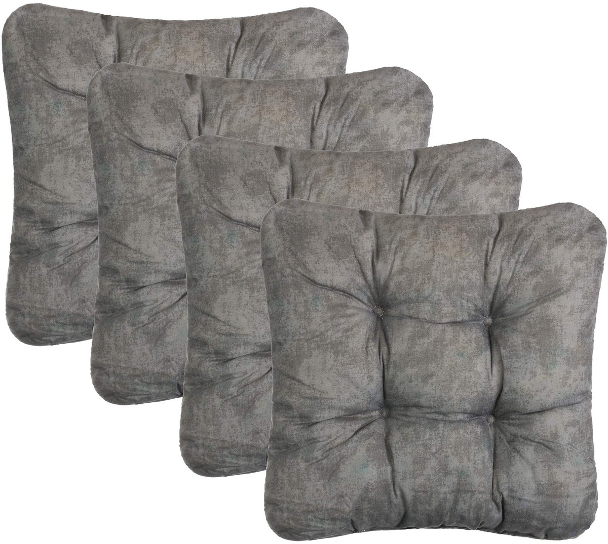 Kussenset, zitkussen, decoratief kussen, stoelkussen, sierkussen, set van 4, grijs