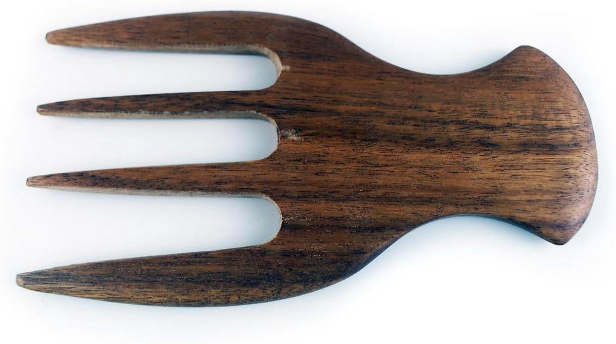 Houten Haarkam - Krullenkam Scheidingskam - Haar Ontwarren - Handgemaakt Brede Tand - 15.24 x 10.16 cm - Houtkleur