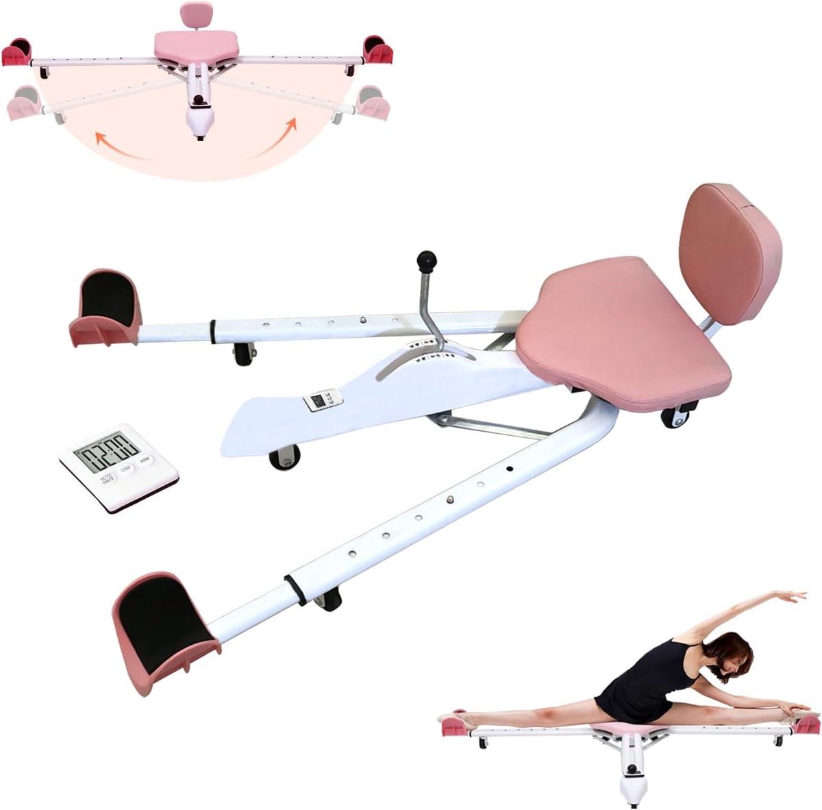 Been Splitmachine - Beenstretcher Verlengmachine - Flexibiliteit Verbeteren - 180 Graden Verstelbaar - One Size - Roze