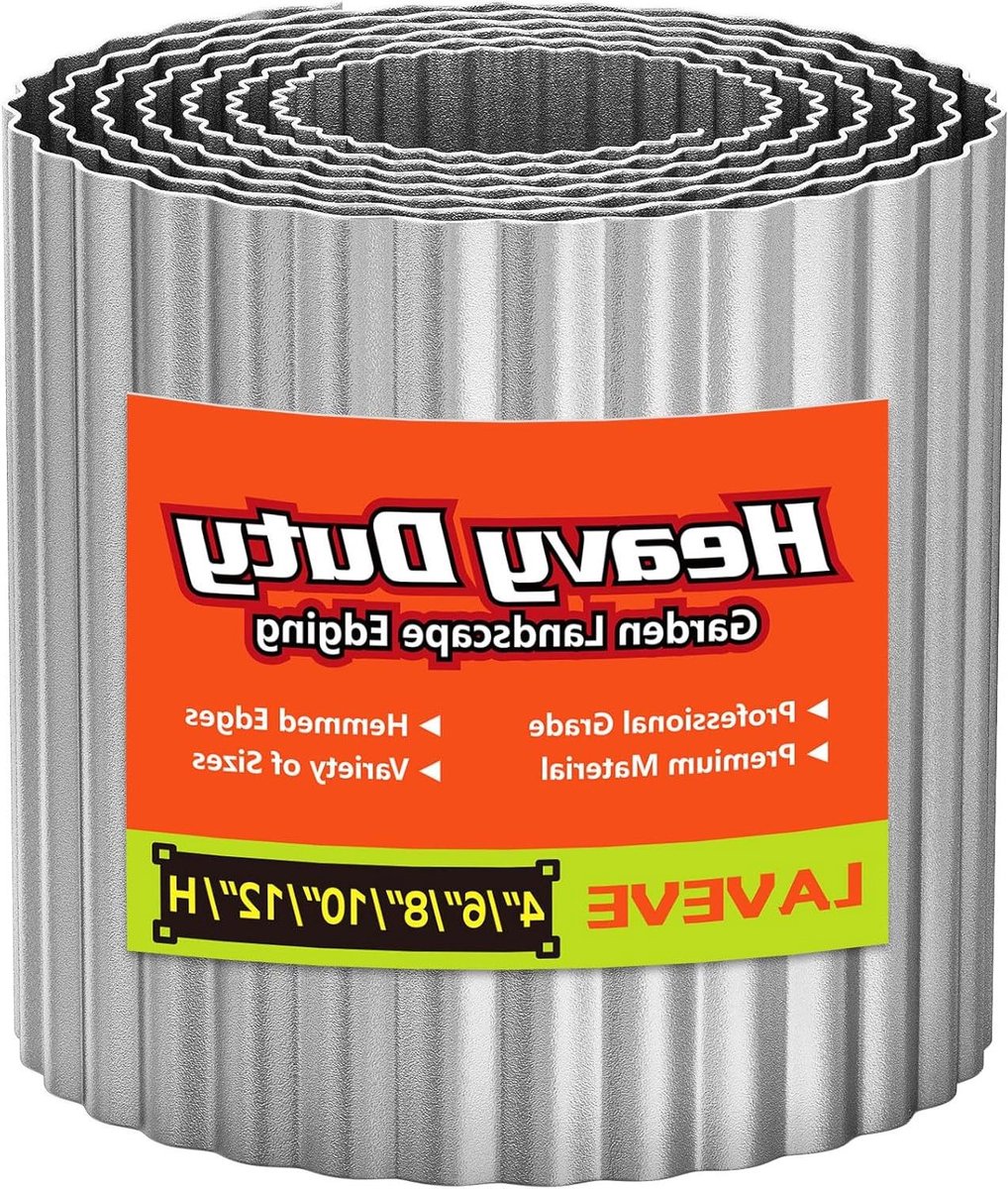 Metaal Tuinrand - Tuinafboording Metaal - Tuinranden Maken - Golfvormig Design - 300 cm x 15 cm - Zilver