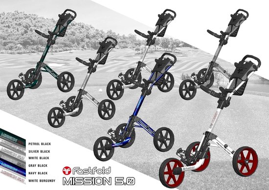 Golfwagen - Golftrolley - Golfen - Stabiel ontwerp - One size - Mat antraciet/zwart — afbeelding 4