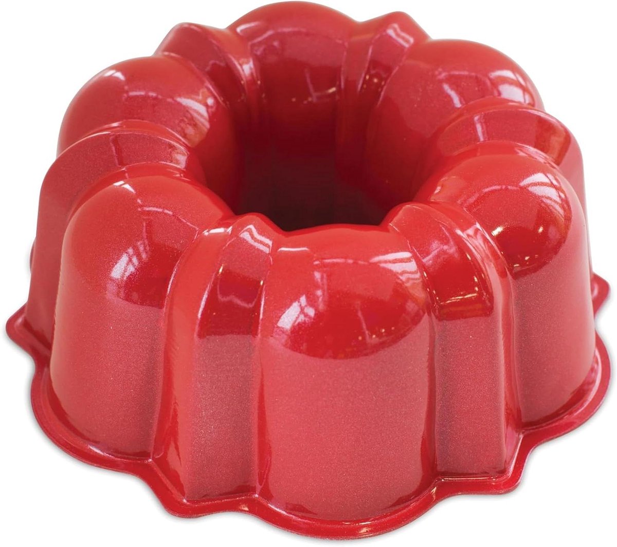 Tulband Bakvorm - Cakevorm Rond - Taarten Bakken - Gietaluminium Constructie - 3 Kopjes - Rood