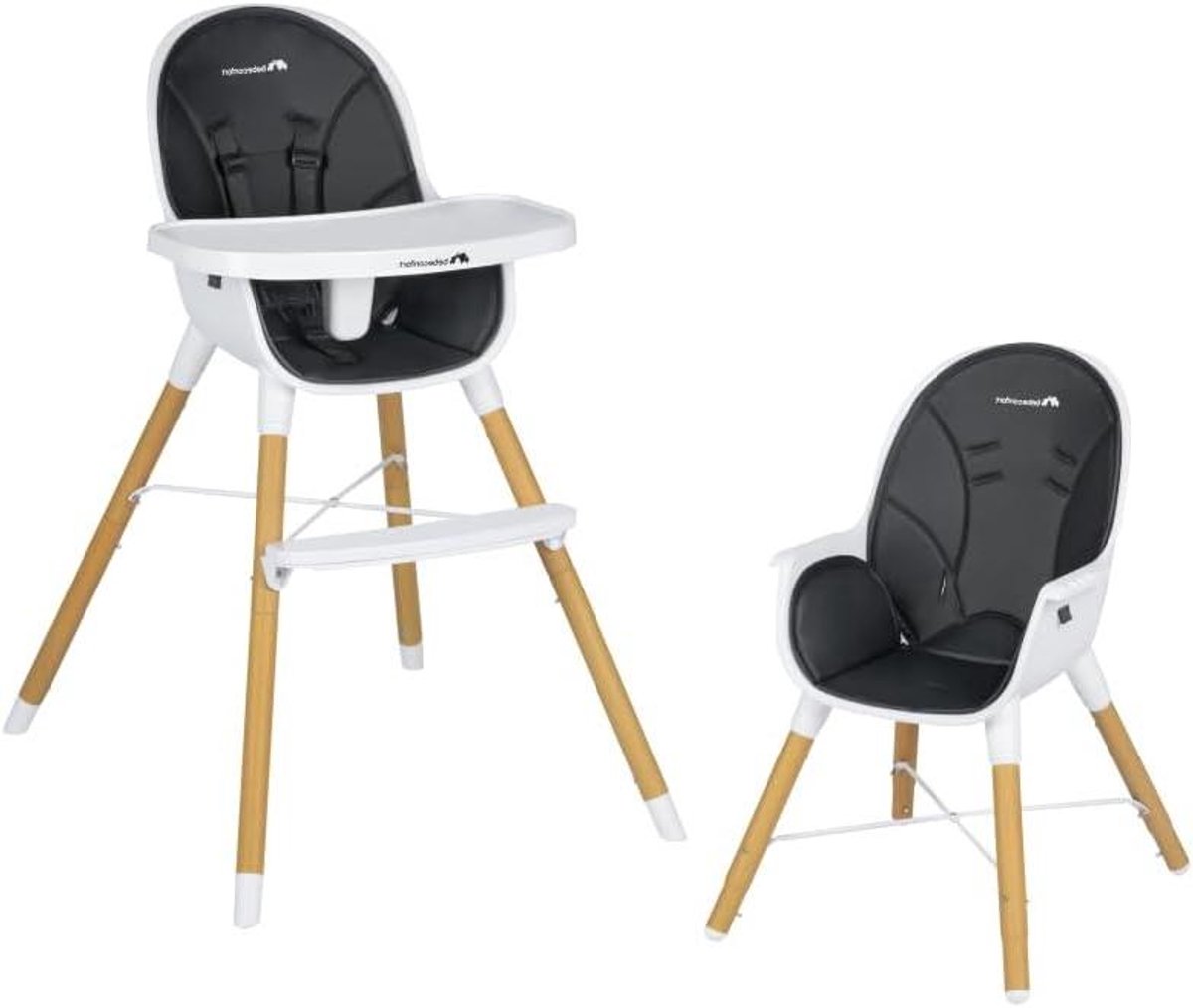 Kinderstoel 2-in-1 - Baby en kinderstoel - Comfortabel eten - Groeit mee met kind - tot 30 kg - Mineral Graphite