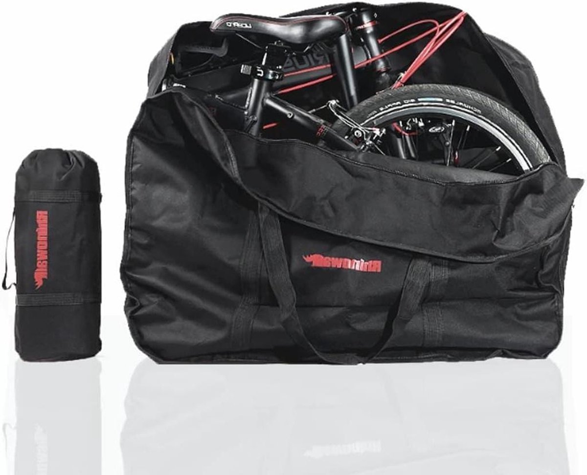 Opvouwbare Fietstas - Reistas Fiets - Fiets Vervoeren - Dikke Polyester Vezel - 14 tot 20 inch - Zwart