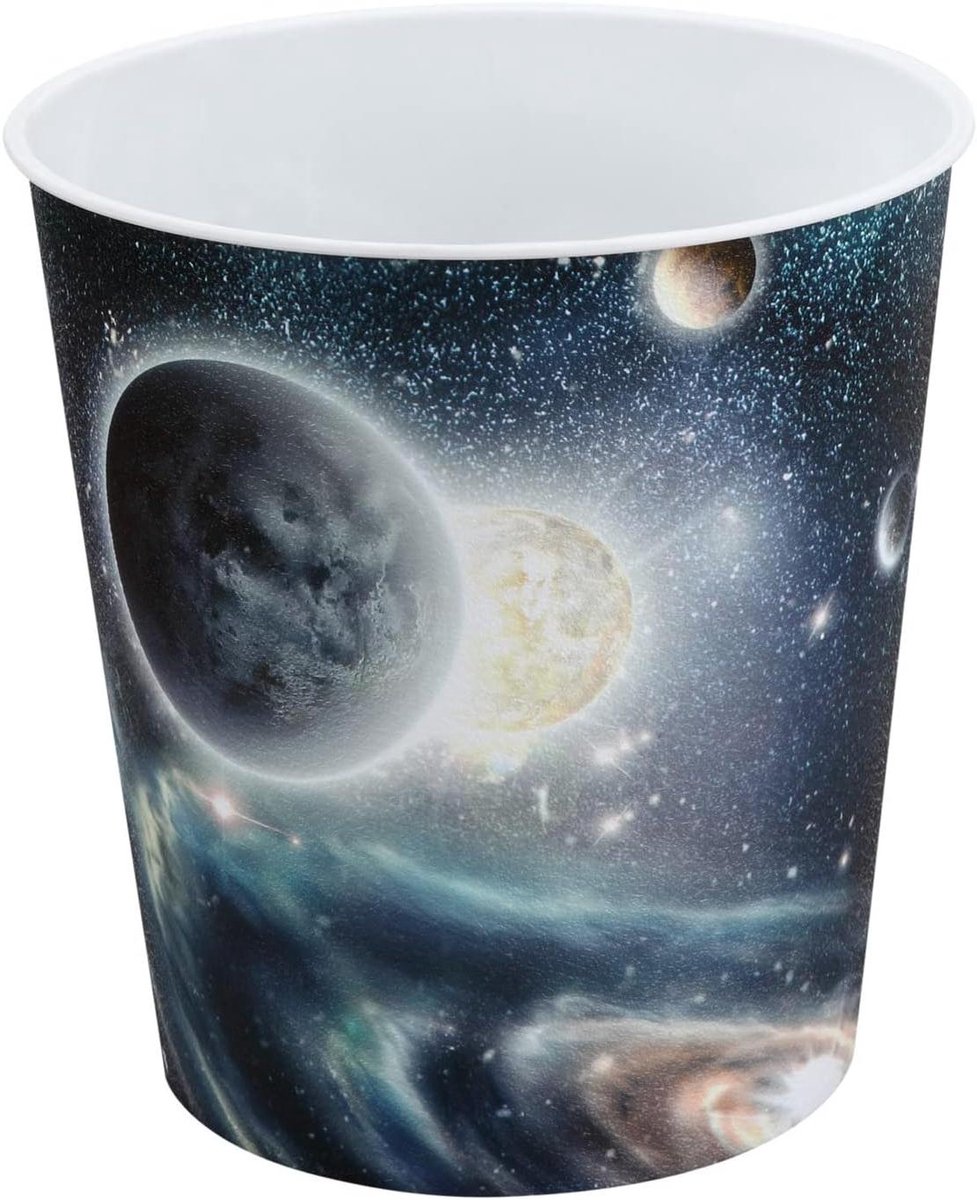 Kinder Prullenbak Ruimte - Afvalbak Kinderkamer - Kamer Opruimen - Ruimte Print - 9 Liter - Multicolor