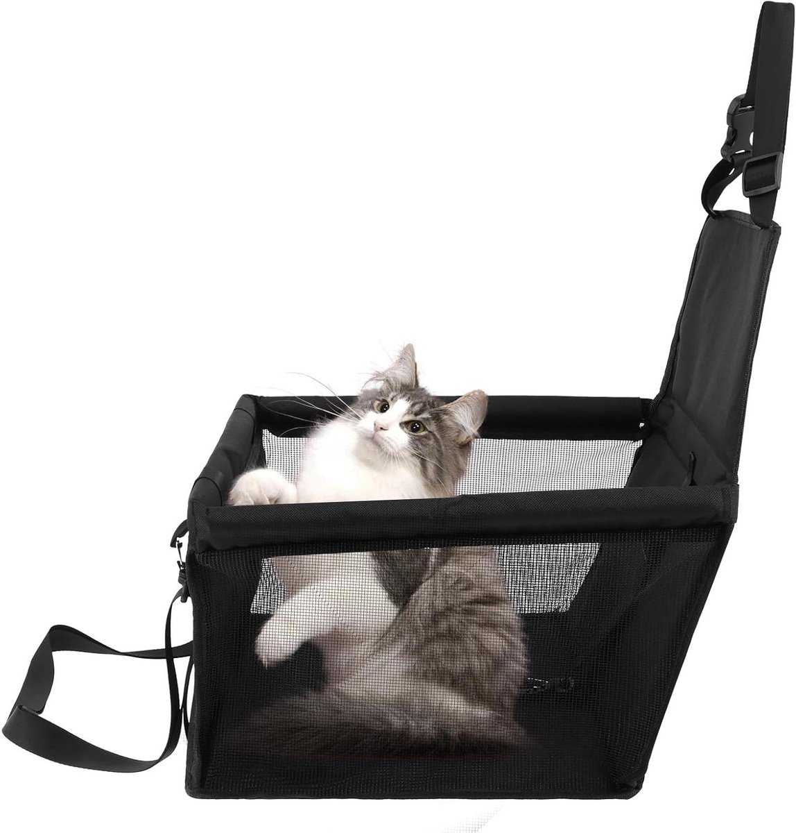Honden Autostoel - Reisstoel Hond - Veilig Reizen - Verhoogd Zicht - 40 x 37 x 42 cm - Zwart