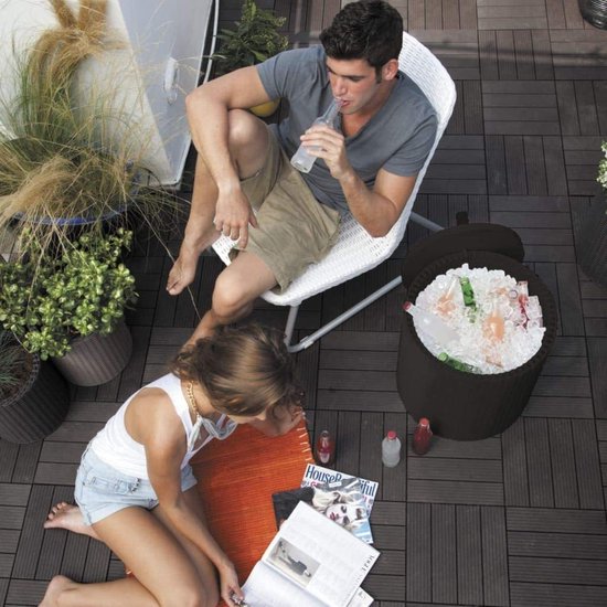 Koelbox bijzettafel - Kruk tafel - Dranken koel houden - Dubbelwandige isolatie - 437 cm - Antraciet — afbeelding 3