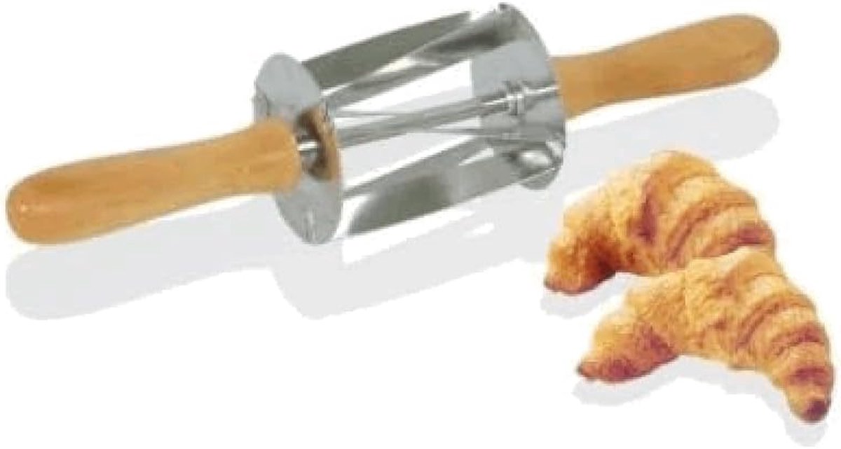 Mini Croissant Roller - Deegsnijder Rol - Mini Croissants Maken - Roestvrij Staal - 34 cm - Zilver