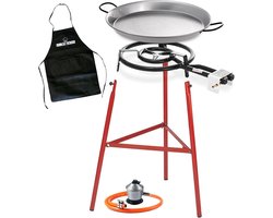 Paella Set - Paellapan met Branders - Buiten Koken - Complete Set - 46 cm Diameter - Zwart
