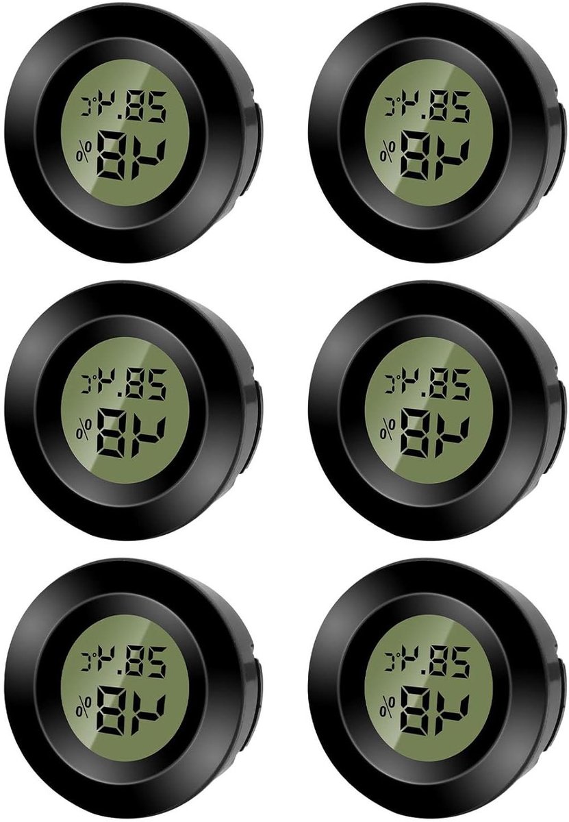Digitale Hygrometer Thermometer - Vochtigheidsmeter Temperatuurmeter - Binnenklimaat Monitoren - Real-time Updates - 44 x 15 mm - Wit