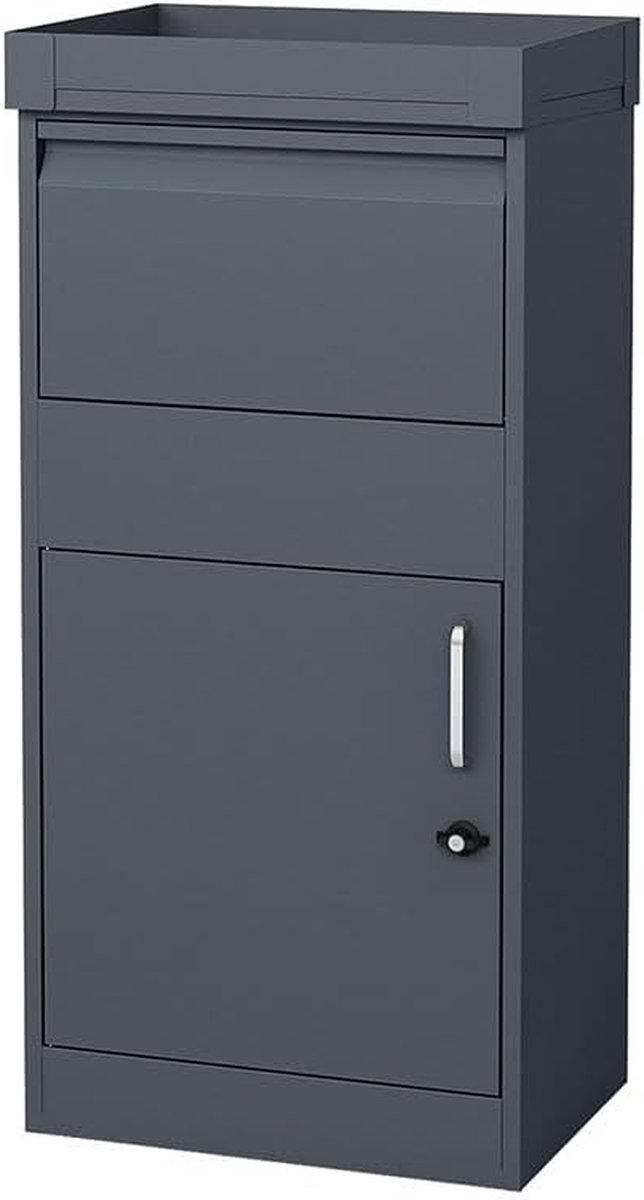Pakketbox Brievenbus - Pakketkast Postbox - Veilige Post Ontvangen - Met Plantenbak - 50 x 37 x 105 cm - Antraciet