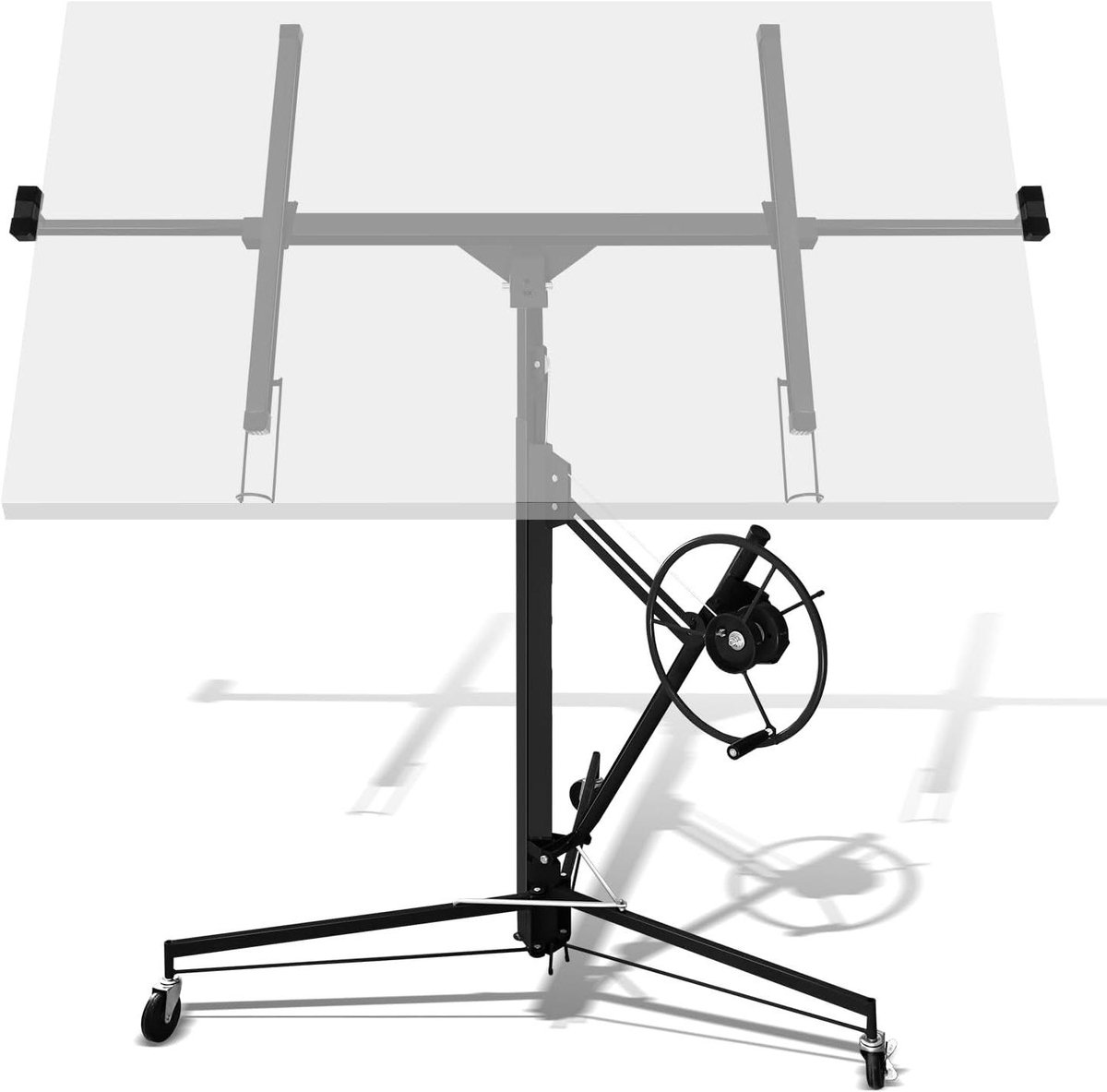 XXL Plaatlift - Gipsplaatlift Monteurshulp - Plaatmateriaal Monteren - 360 Graden Draaibaar - 140-350 cm Hoog - Zwart