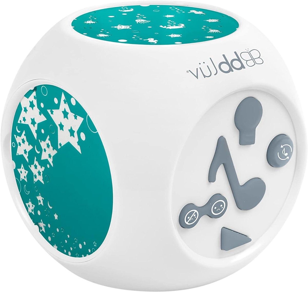 Muziekknuffel met Projector - Baby Muziekdoos - Baby in Slaap Kalmeren - Stemgestuurde Projectie - 198 Gram - Turkoois