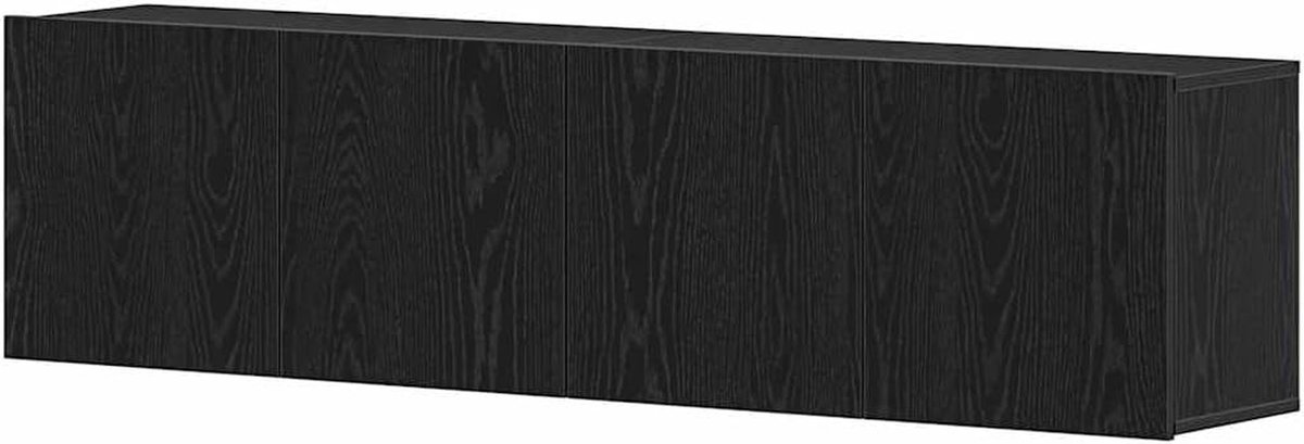 TV Kast - Mediameubel Dressoir - Opbergen Entertainment - Carved Wood Design - 80x30x41cm - Zwart
