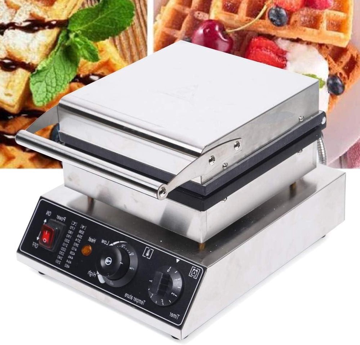 Wafelijzer - Apparaat Machine - Wafels Bakken - 4 Extra Dikke Wafels - 2000 Watt - Rood