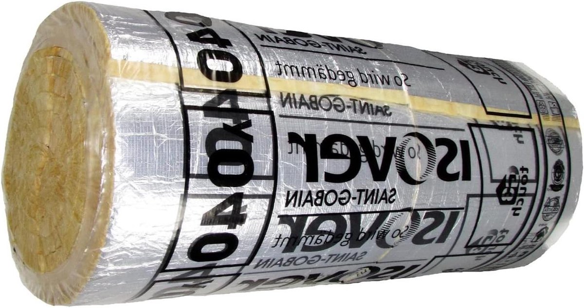 Isolatiewol Lamelmat - Glaswolmat Isolatie - Warmte Geluid Brand - Aluminium Gelamineerd - 70 mm dik - Aluminium