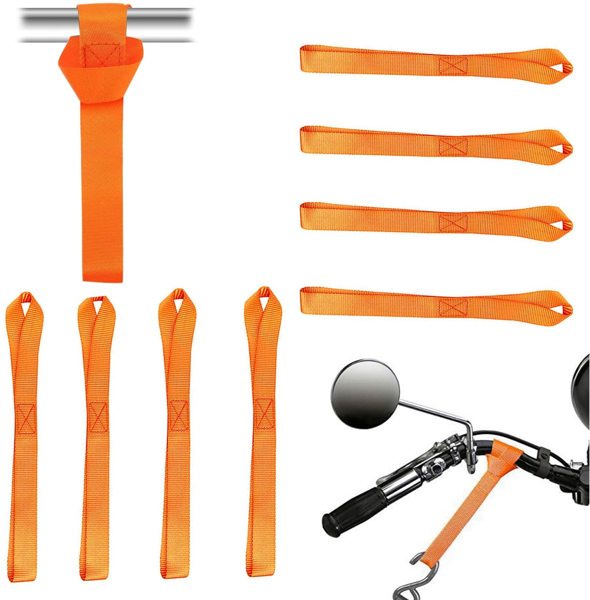 8 stuks kleur oranje bevestigingsriemen 30,5 cm riemen voor koffer gereedschapsriem elastische banden veiligheidsgordel auto sjorband professionele spanning