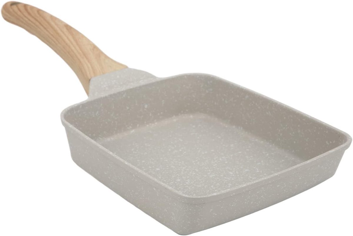 Tamagoyaki Pan - Japanse Omelet Pan - Ontbijt Maken - Non-stick Coating - 18 x 18 cm - Beige