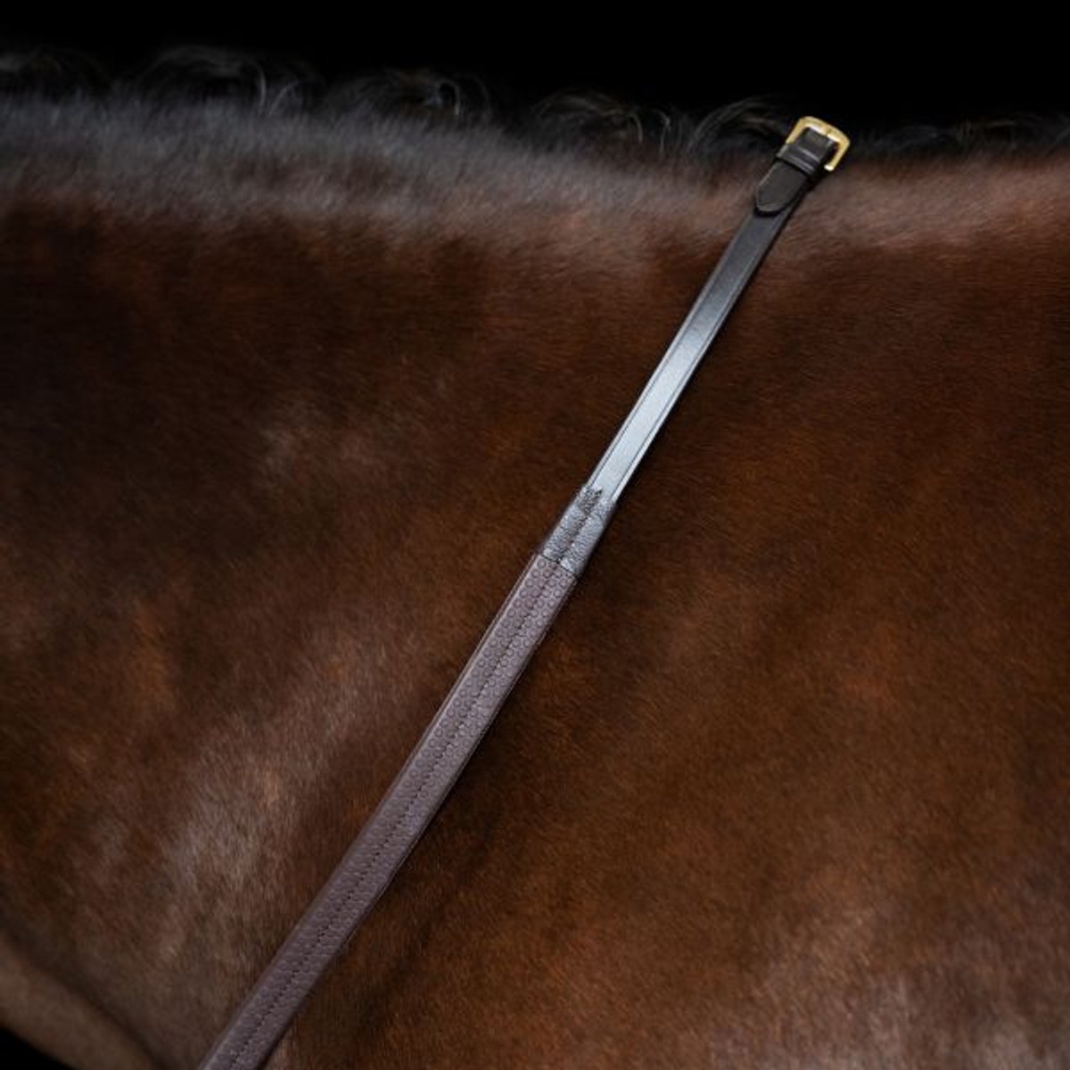 Imperial Riding Teugels IRH rubber met nylon versterking Donkerbruin - 1MAAT