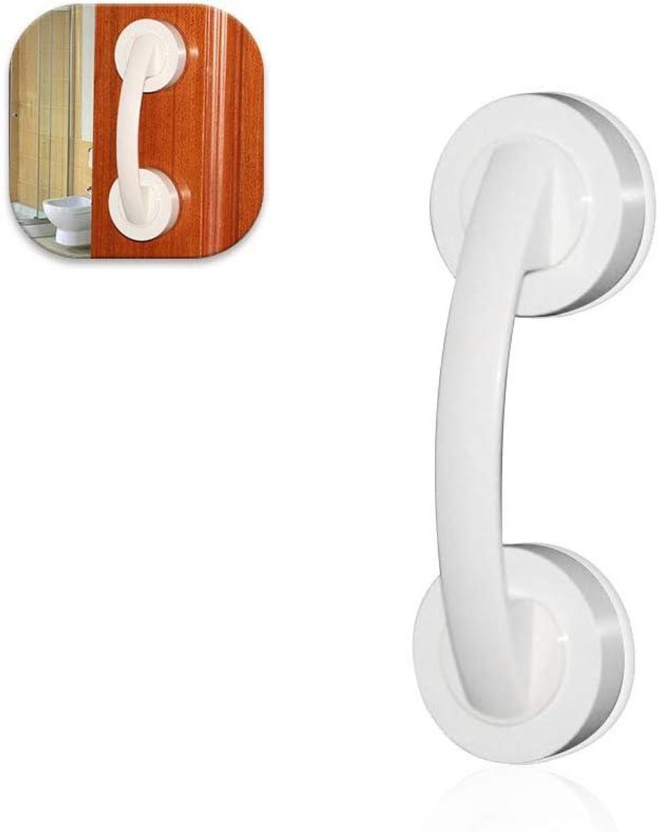 Zuignap Handgreep - Veiligheidshandvat Badkamer - Extra Steun - Super Sterke Grip - 194 cm - Wit Zilver