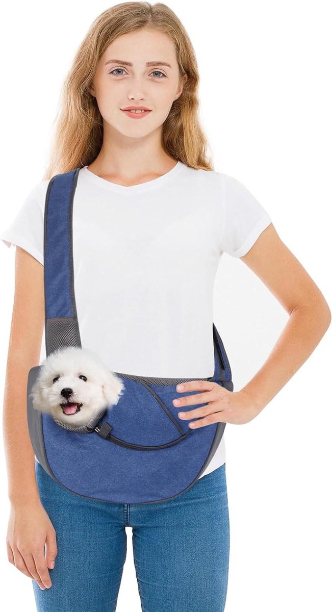 Huisdier Draagtas - Reistas Hond - Veilig Vervoer - Ademend Mesh - 47 x 14 x 29 cm - Denim