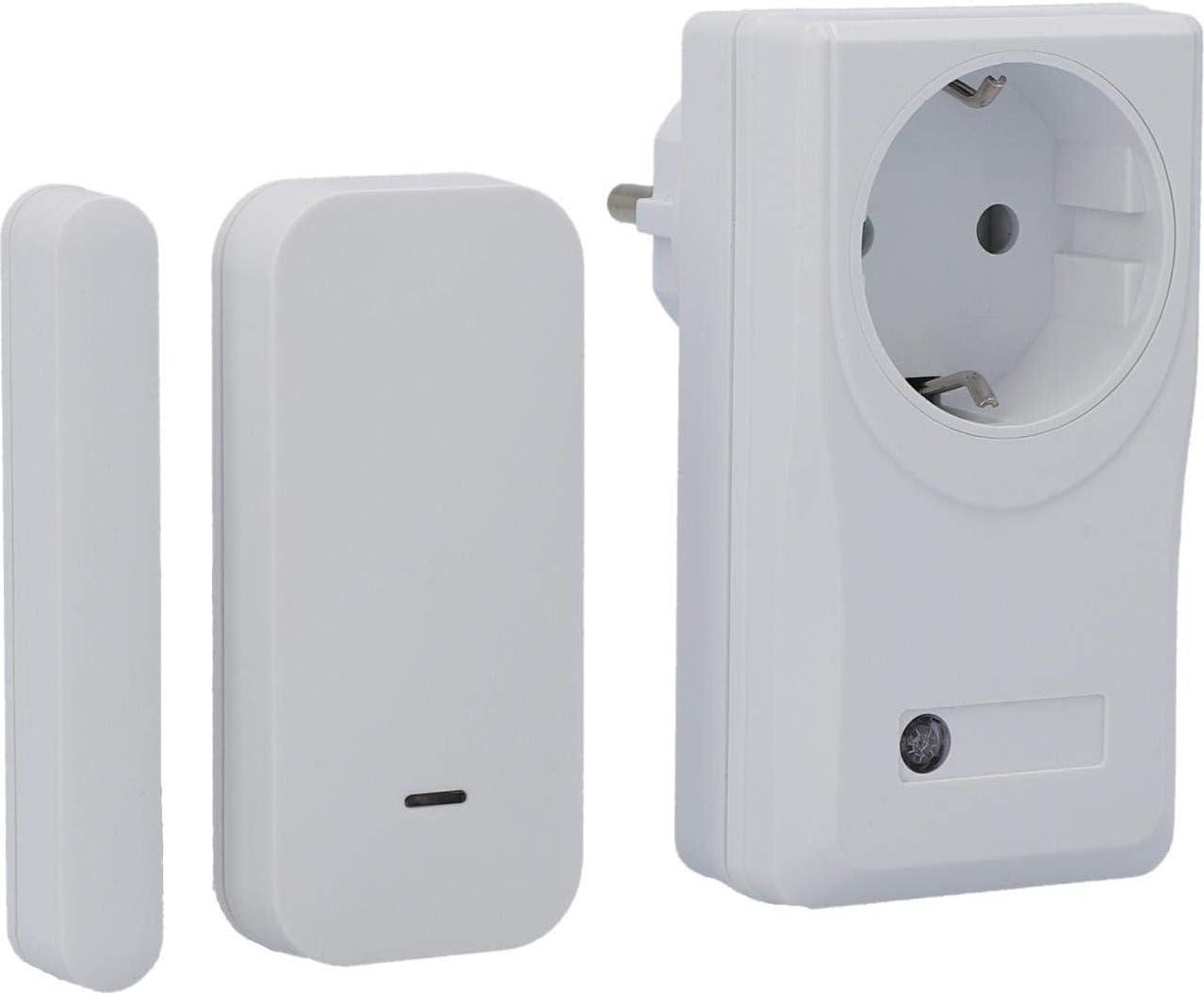 Afvoerluchtregeling - Raamcontactschakelaar - Veilige Ventilatie - Draadloze Bediening - 6x12x12 cm - Wit