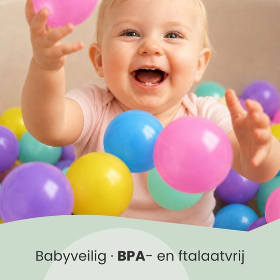 Vanaf dag Één: 100 Ballen voor Ballenbak - 6cm Plastic Baby Speelballen - Kinder Speelgoed Ballen — afbeelding 4