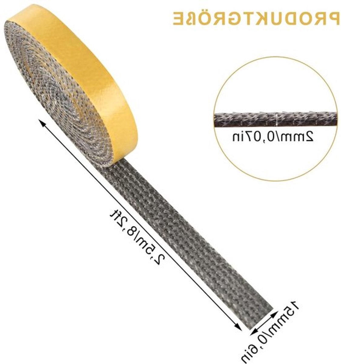 Store_7 - Afdichtband voor open haard - hittebestendig - 2 mm × 15 mm