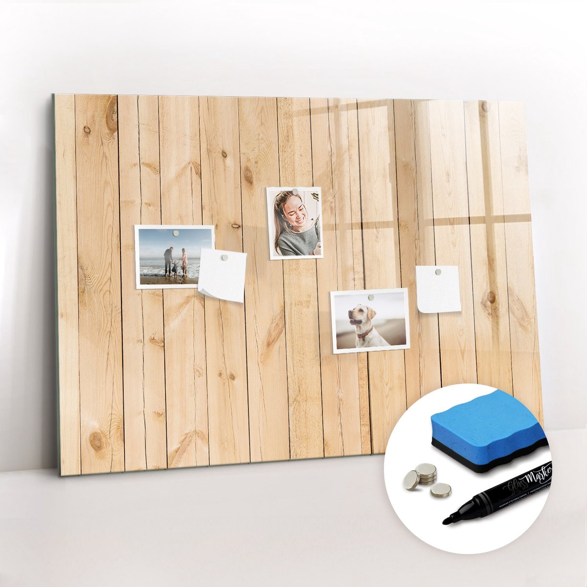 Tulup Whitebord - Lichtpanelen - 100 x 70 cm - Bruin Magnetisch Bord Kind - Gratis 5 Sterke Magneten + Whiteboard Marker & Wisser - Industrieel Wandbord - Magnetisch Wandbord - Productiviteit Tools