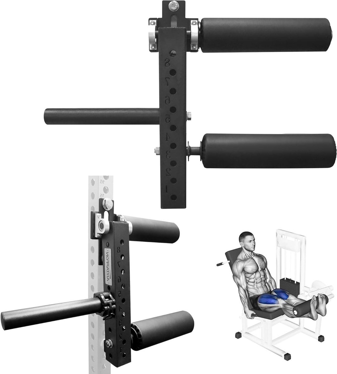 Beenverlenging Krulmachine - Beenspieren Trainer - Thuis Fitness - 8 Verstelbare Posities - 1 inch Gat - Zwart