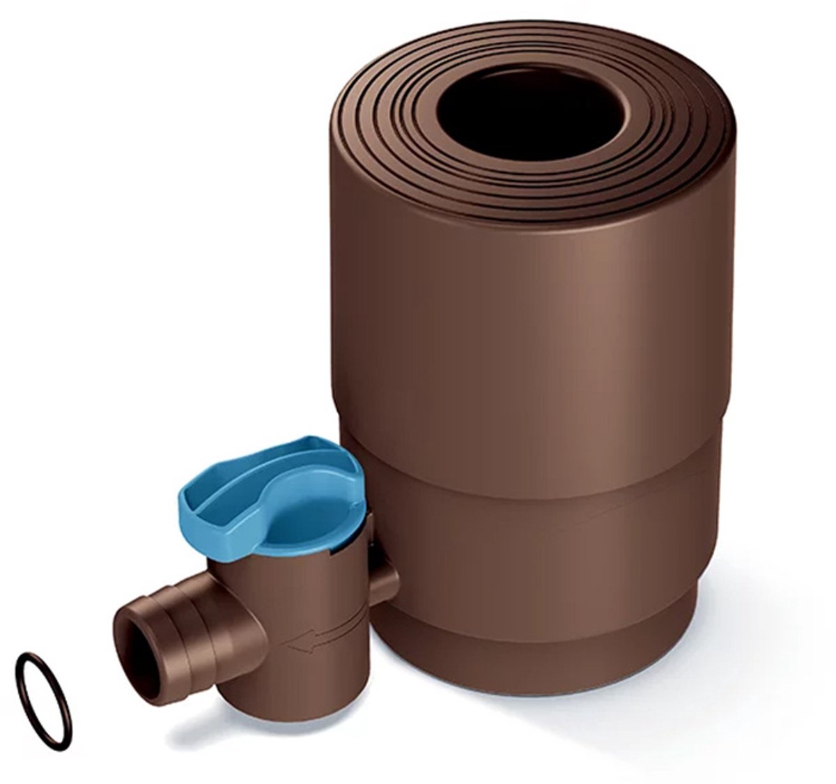 Prosperplast - Regenton vulautomaat met tap - 70 - 100 mm - Grijs & Bruin