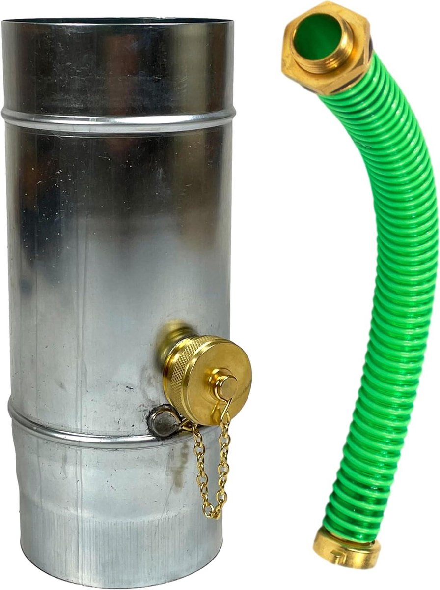 Regenwater Collector - Wateropvanger Regenwater - Water Besparen Tuin - Automatische Watercontrole - 100 mm - Zinkkleur
