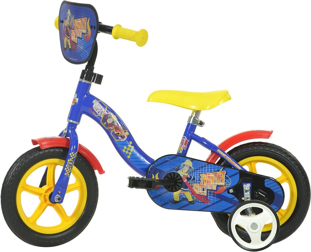Kinderfiets - Loopfiets - Leren Fietsen - Brandweerman Sam Thema - 10 Inch - Blauw