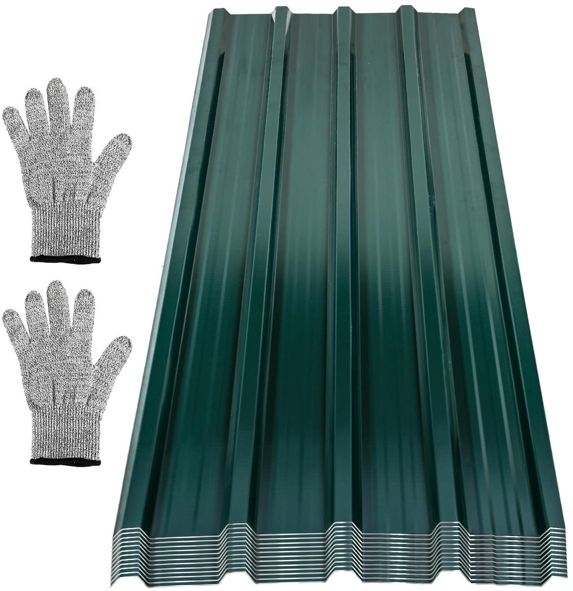 Trapeziumplaten Dakbedekking - Golfplaten Plaatstaal - Carport Overkappen - Verzinkt Roestvrij Staal - 12 stuks 7 m² - Groen