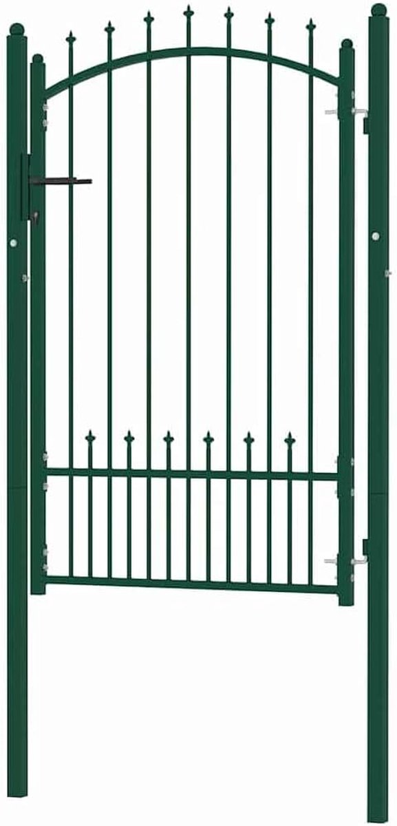 Hekpoort - Tuinpoort Sierhekwerk - Tuin Afscheiden - Met Speerpunten - 100x150 cm - Groen