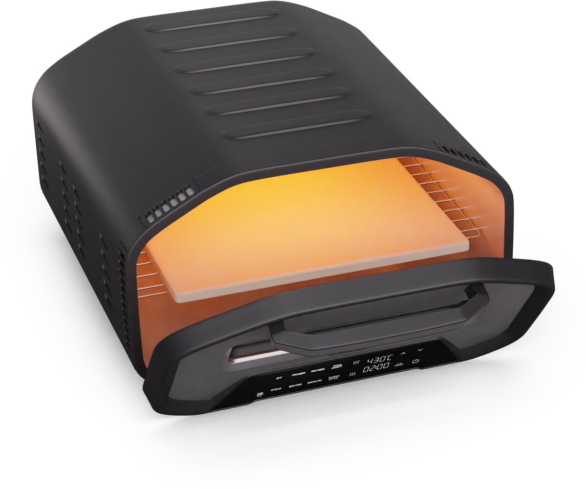 Klarstein Pizzaoven PizzaForno elektrische met 1700 W | 7 programma's + geheugen | digitaal display - 51 cm - voor pizza - voor Keuken - Touch - Pizzaoven Houtskool Steenoven