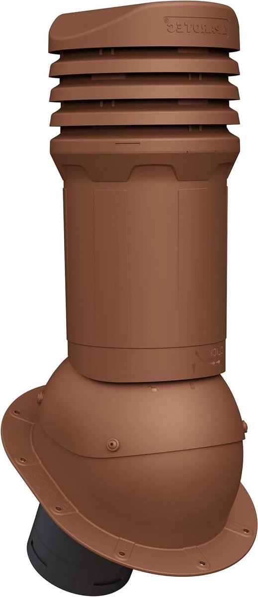 Dakdoorvoer Ventilatie - Ventilatiekap Plat Dak - Efficiënte Ventilatie - Geïntegreerd Condensaatafvoer - 125 mm - Baksteen Rood