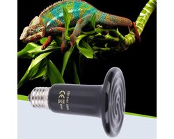 Keramische Warmtelamp - Infrarood Lamp - Reptielen Verwarmen - Hoge Thermische Efficiëntie - 100W - Zwart